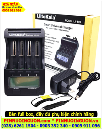 LiitoKala Lii-500 (FULL BOX Máy, Adaptor sạc, Sạc Ôtô) Máy sạc Pin Lithium và Đo Test Dung lượng-Nội trở Pin